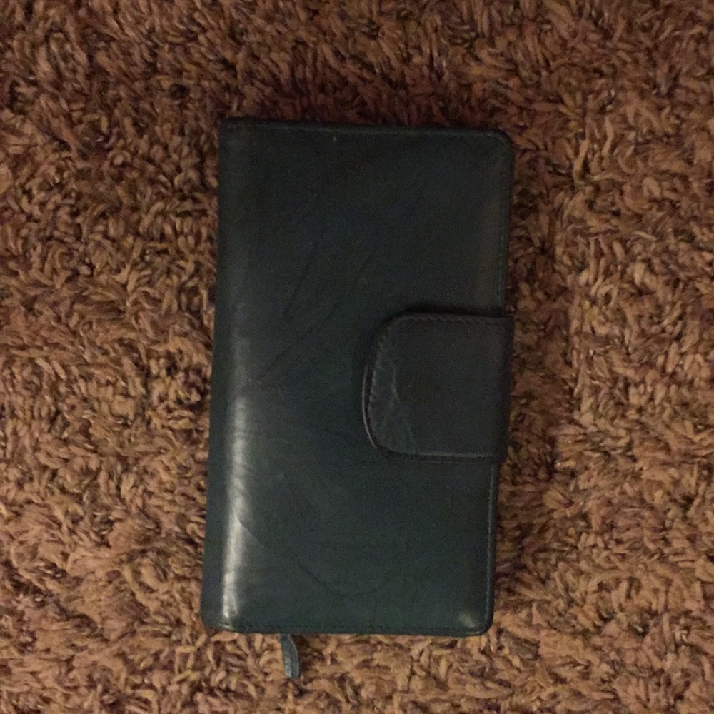 Turquoise leather wallet
